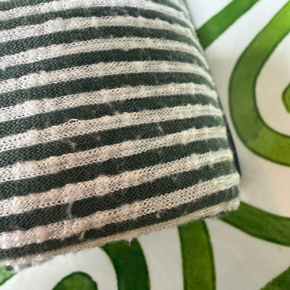 W5 Green and White Striped Blouse with Button Accents - Picture 4 of 4